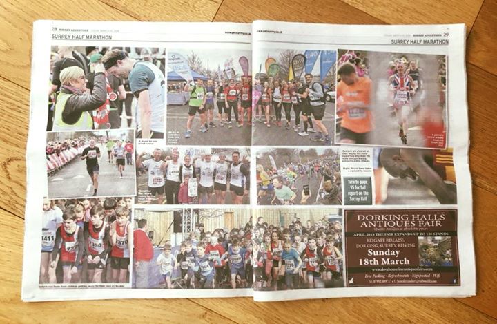 We even made the centre page spread of The Surrey Advertiser!  #surreyhalf  #DHF